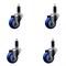 Service Caster 3'' SS Blue Poly Wheel Swivel 1-1/8'' Expanding Stem Caster Set, 4PK SCC-SSEX20S314-PPUB-BLUE-118-4 - alternate 1